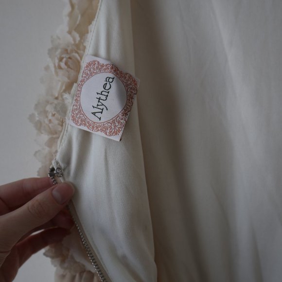 Alythea Floral Applique Mini Dress in Cream - Picture 12 of 12